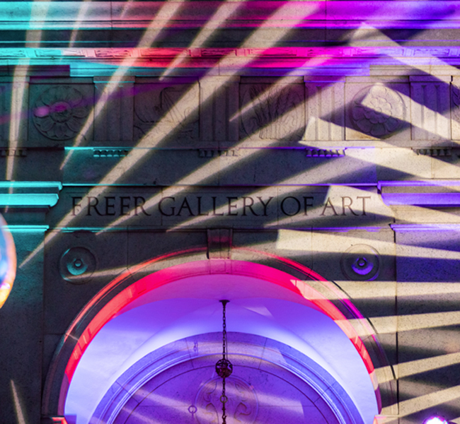 Photo of interior of Freer Gallery during NMAA event