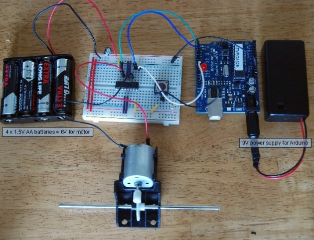Control A Dc Motor With Arduino And L293d Chip