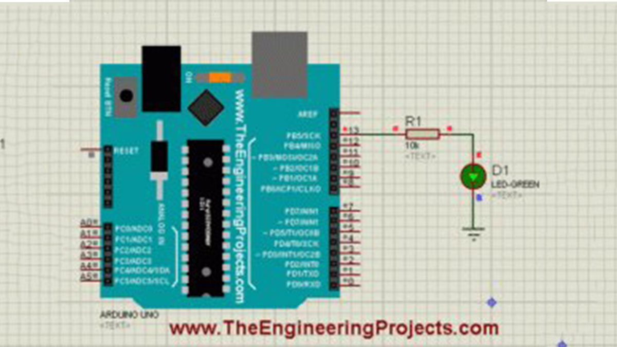 Arduino Blinking Led Circuit - Circuit Diagram