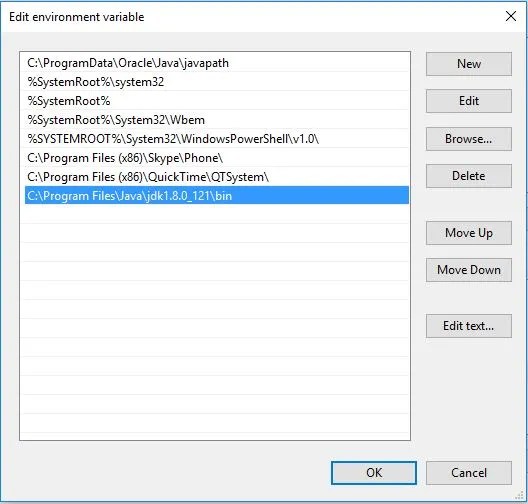 System Variable Dialog box