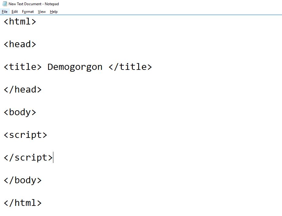 html with javascript script tags inserted