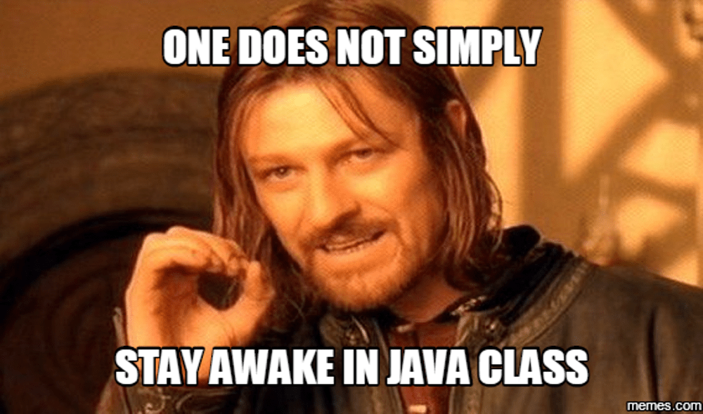 staying awake in a java class meme