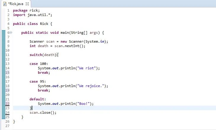 example of switch case in java