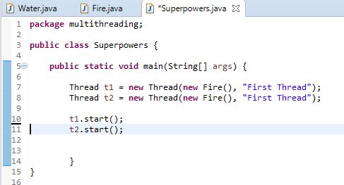 two threads in java