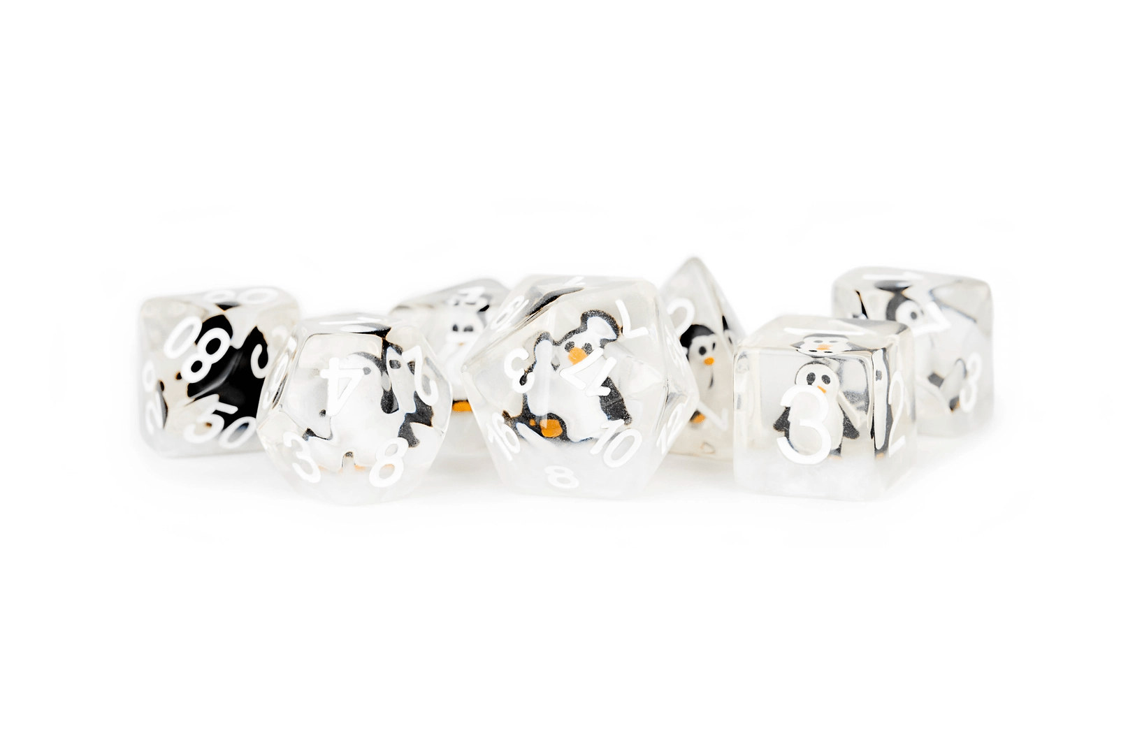New 13 Inclusion Dice Resin: Penguin