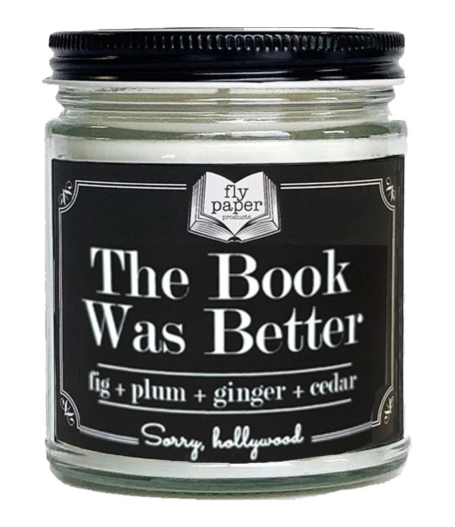 The Book Was Better 9oz Glass Soy Candle by Fly Paper Products