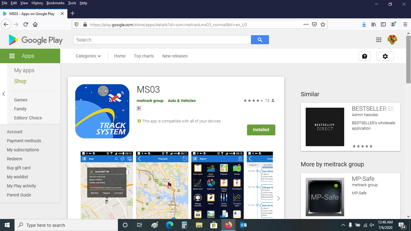 jual aplikasi meitrack MS03