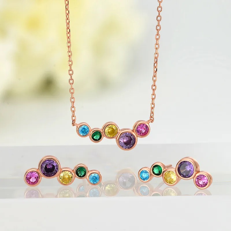 Set de plata con circones de colores