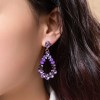 Aretes en forma de óvalo con cristales