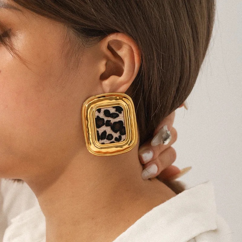 Aretes rectangulares Animal Print
