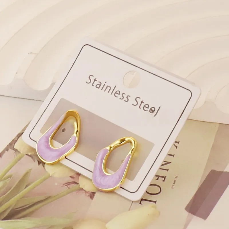Aretes estilo geométrico ovalados