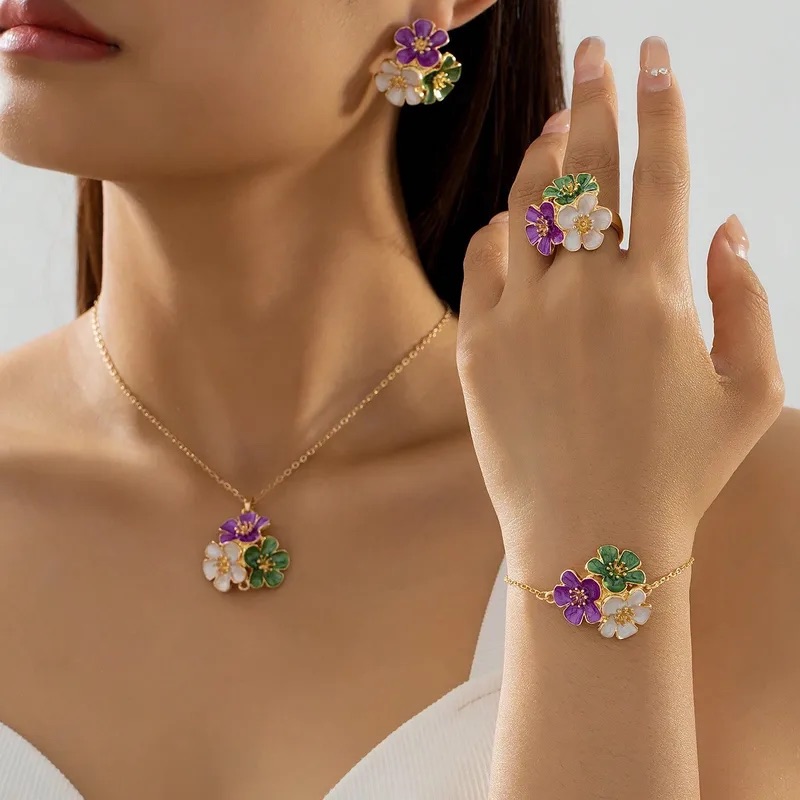Juego de flores pequeñas de colores