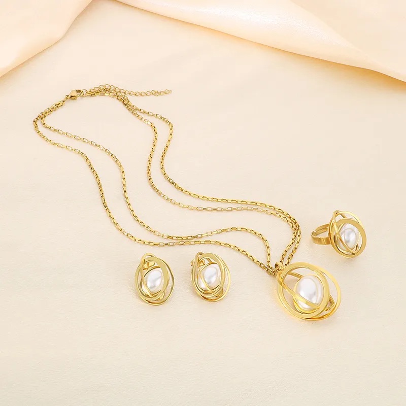 Set carrusel con perla blanca