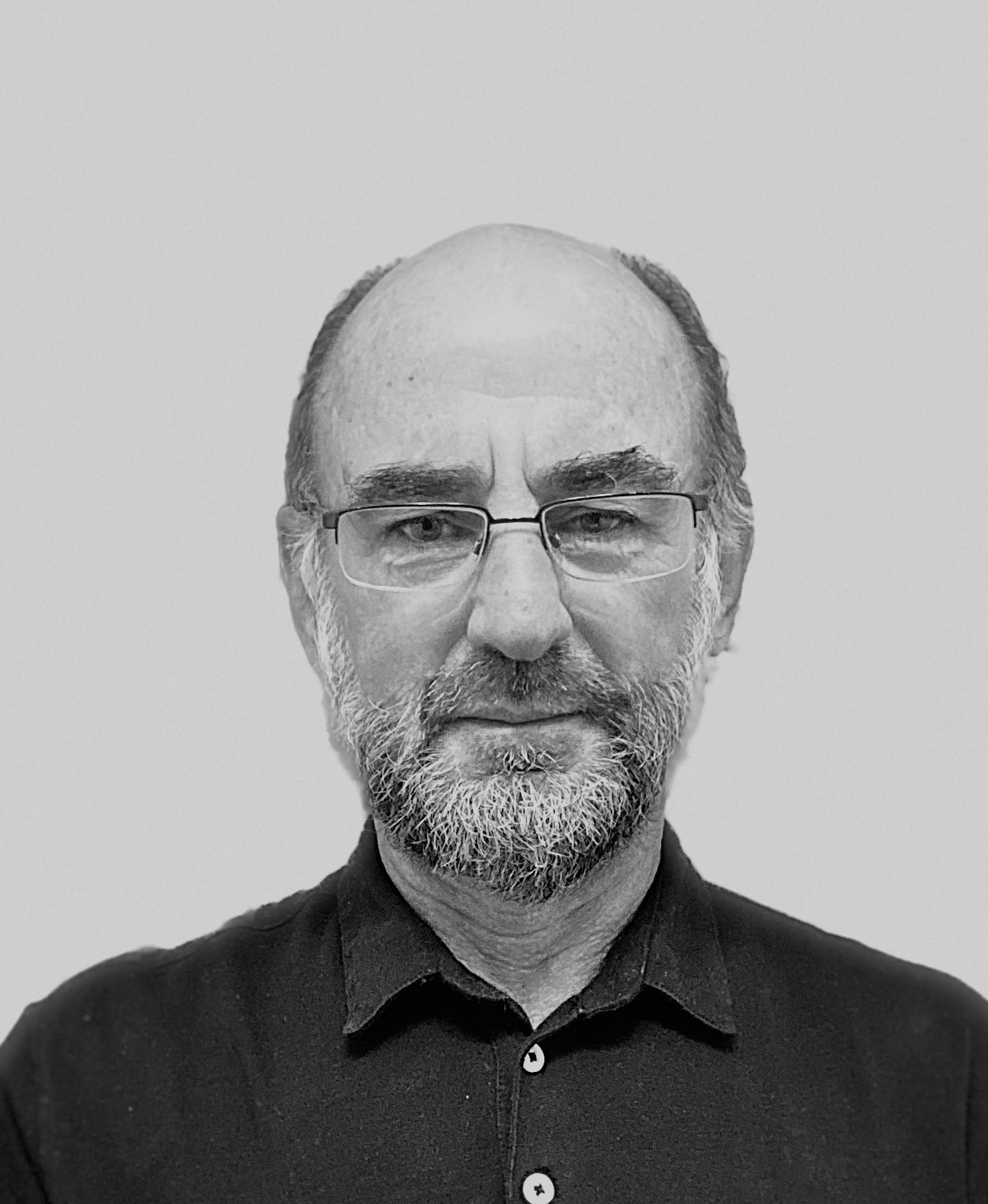 Black and white image of Bruce Brandfon