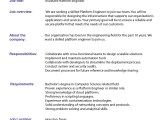 Platform Engineer Job Description 2025