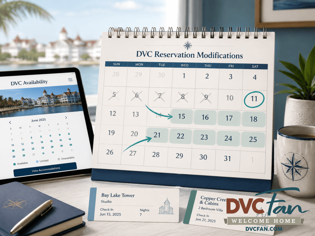 A graphic illustrating the new DVC reservation modification rule restriction