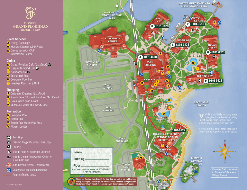 Villas At Disney S Grand Floridian Resort Spa DVC Rental Store Grand Floridian Map 1024x789 