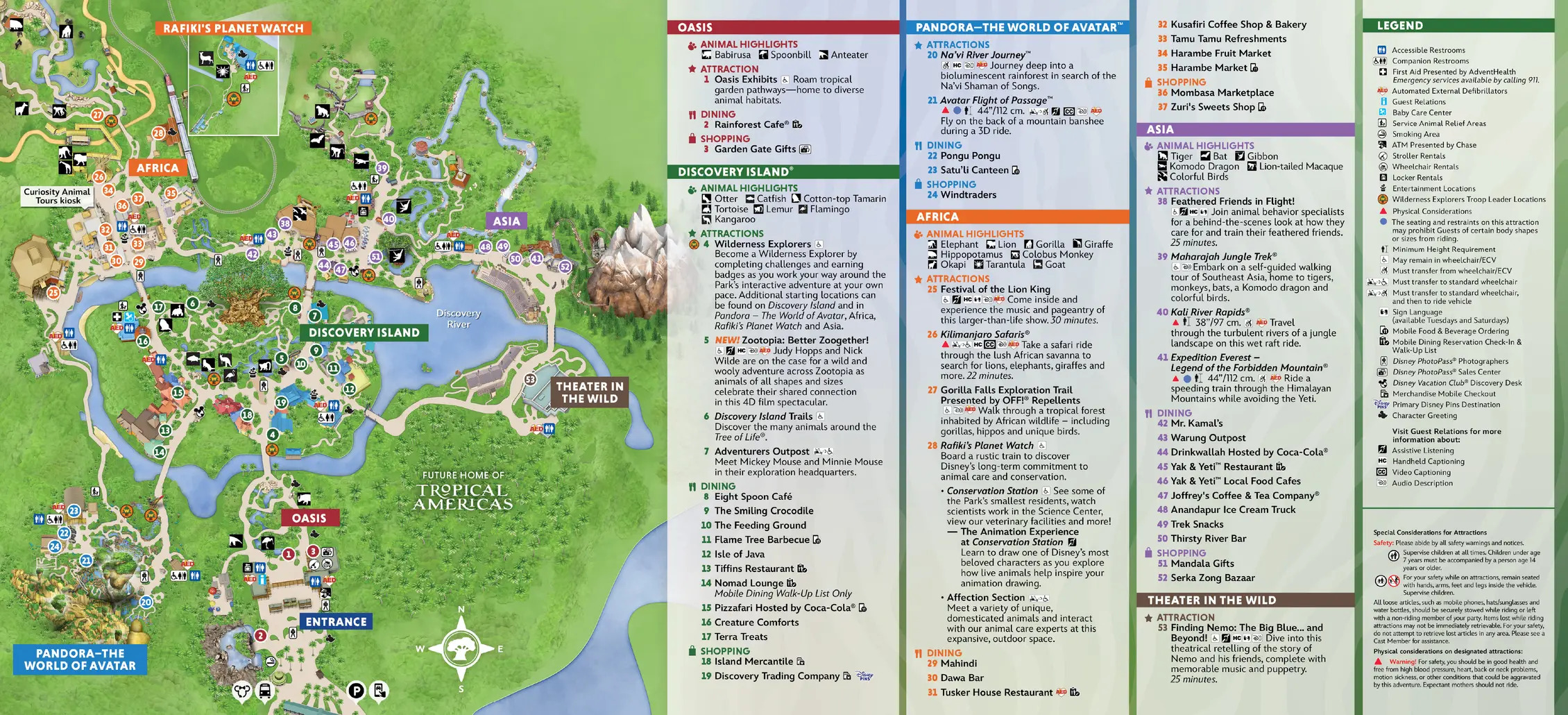 New Animal Kingdom Park Map Highlights Changes For 2026 DVC Shop Maps Full 63678 