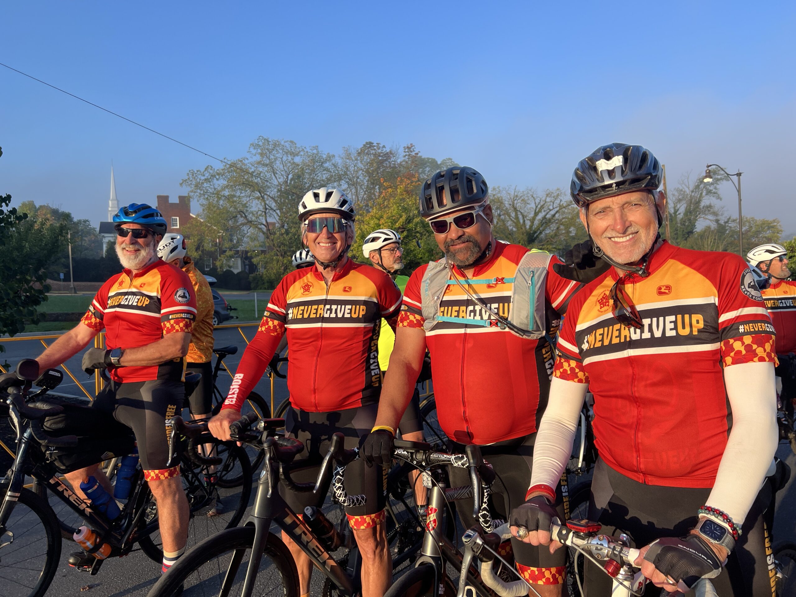 A picture of four Rally4Vets bicyclists