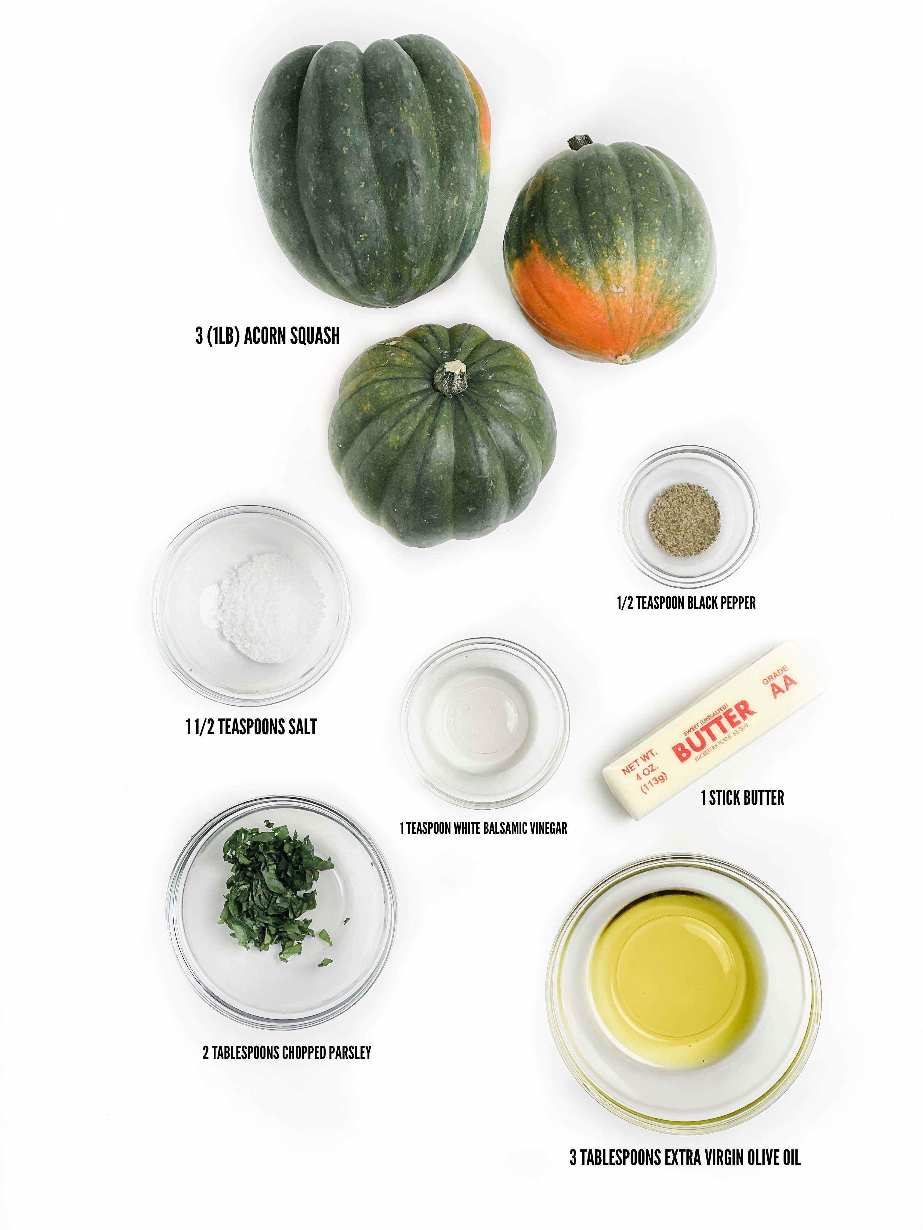 Ingredients for Roasted Acorn Squash