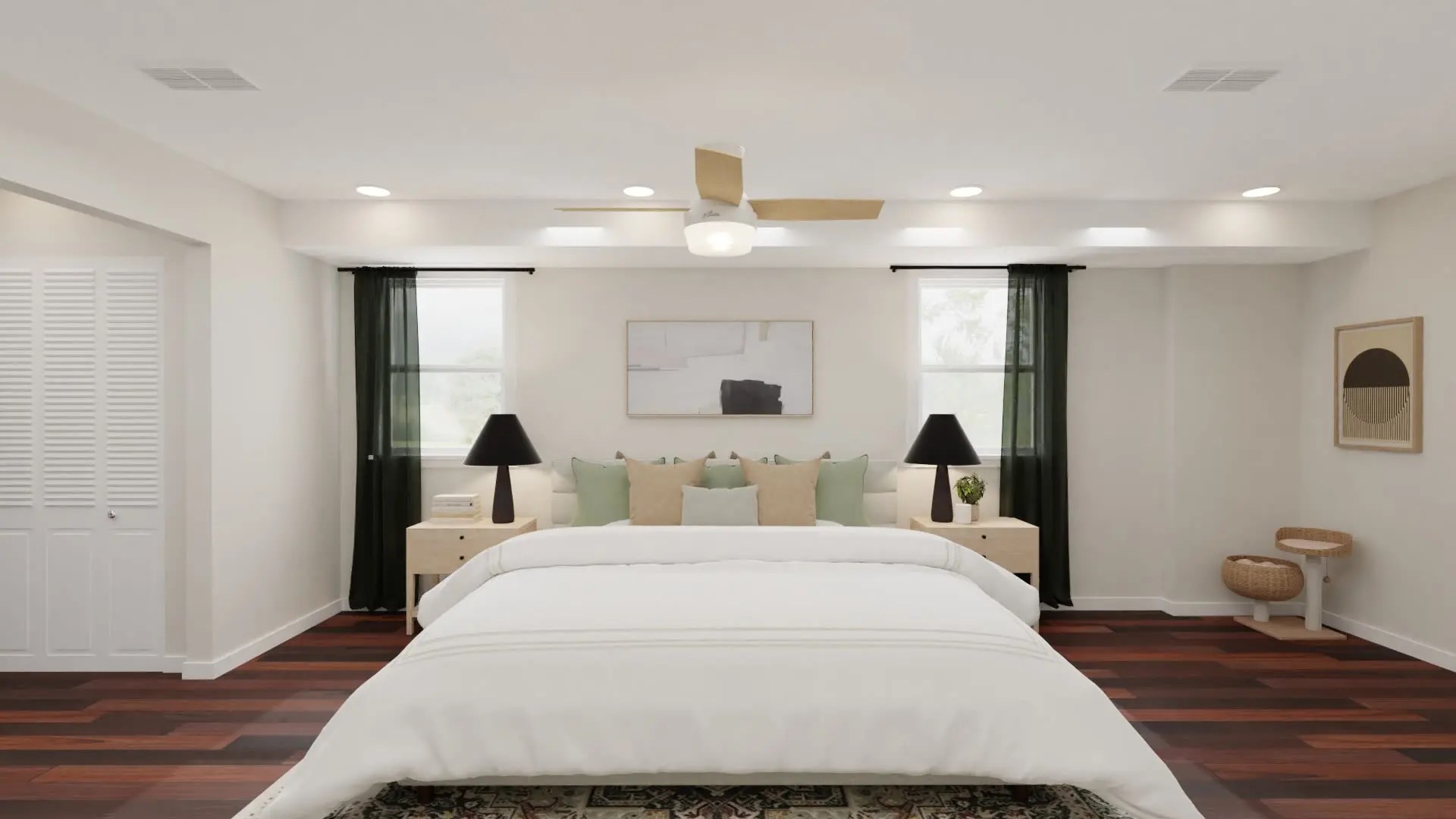 simple bedroom rendering by spacejoy