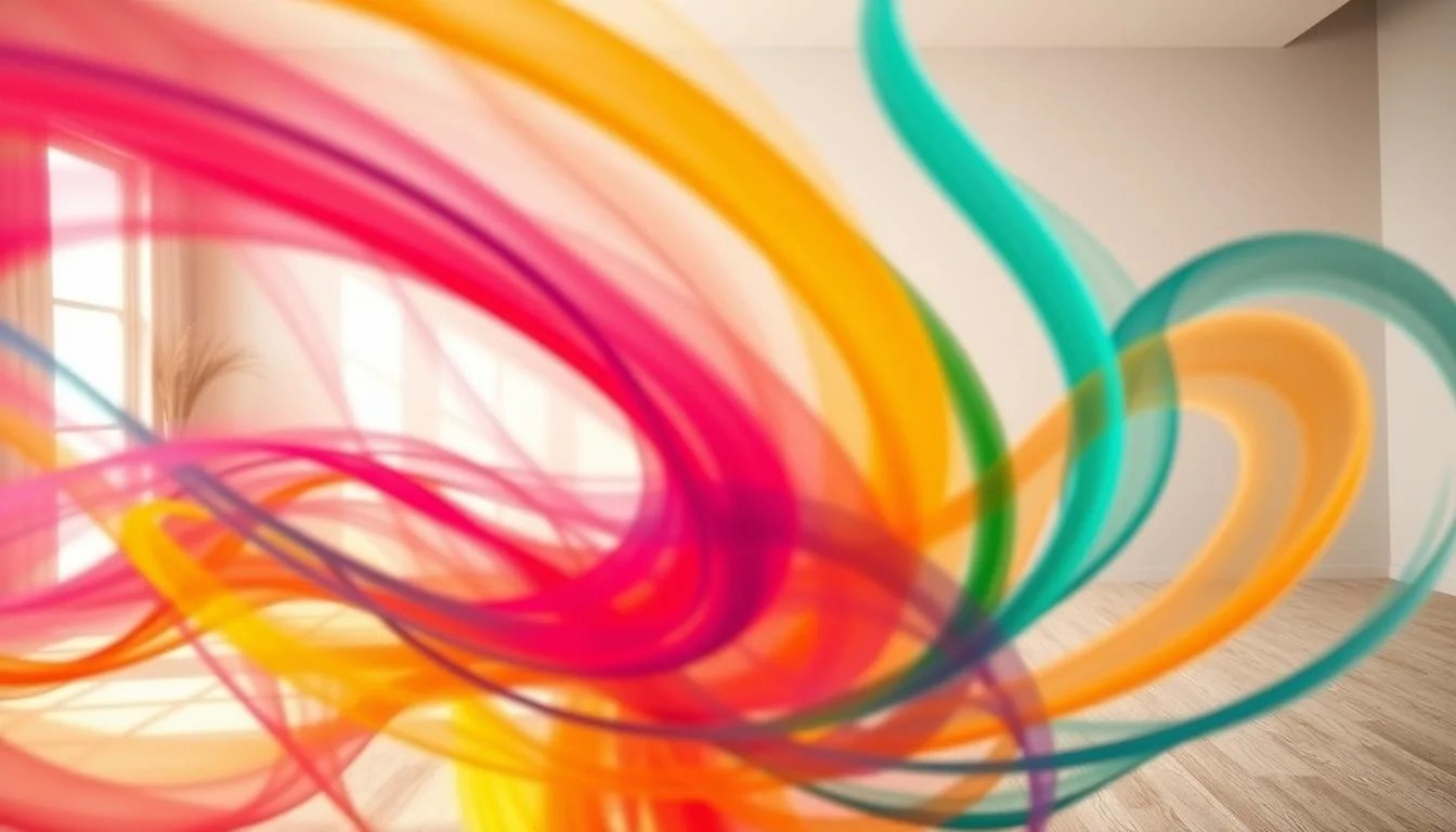 A vibrant, dynamic composition depicting the essence of color and its impact on mood and well-being. In the foreground, a striking palette of complementary hues swirl and blend, creating a captivating visual symphony. The middle ground features a serene, minimalist backdrop that allows the colors to take center stage, while the background subtly hints at a warm, inviting atmosphere. Lighting is soft and diffused, adding depth and dimension to the scene. Captured with a wide-angle lens, the image conveys a sense of openness and abundance, reflecting the joyful, uplifting nature of "dopamine dressing" and "dopamine decorating". Dyke Art brand's signature style is evident in the bold, yet harmonious color pairings.