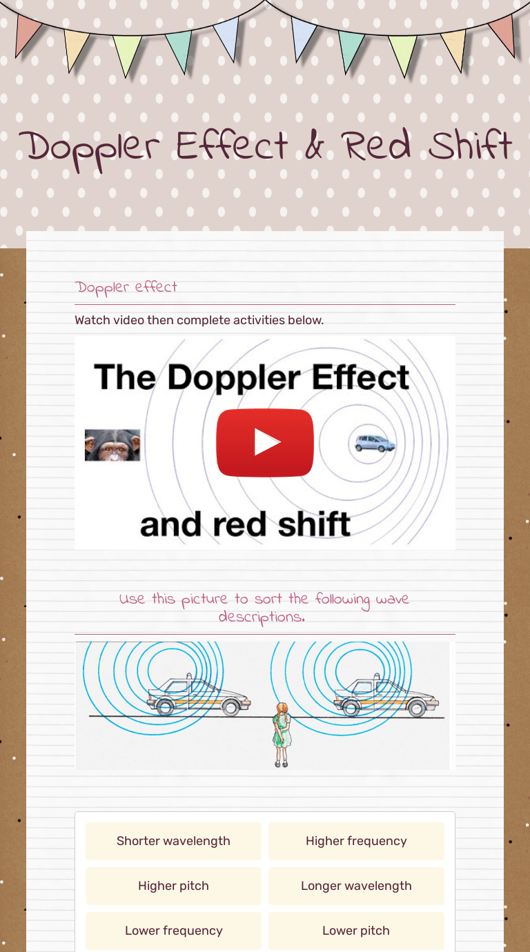 Interactive worksheet doppler effect 4. Doppler Effect Red Shift Interactive Worksheet By Wendy Davenport Wizer Me