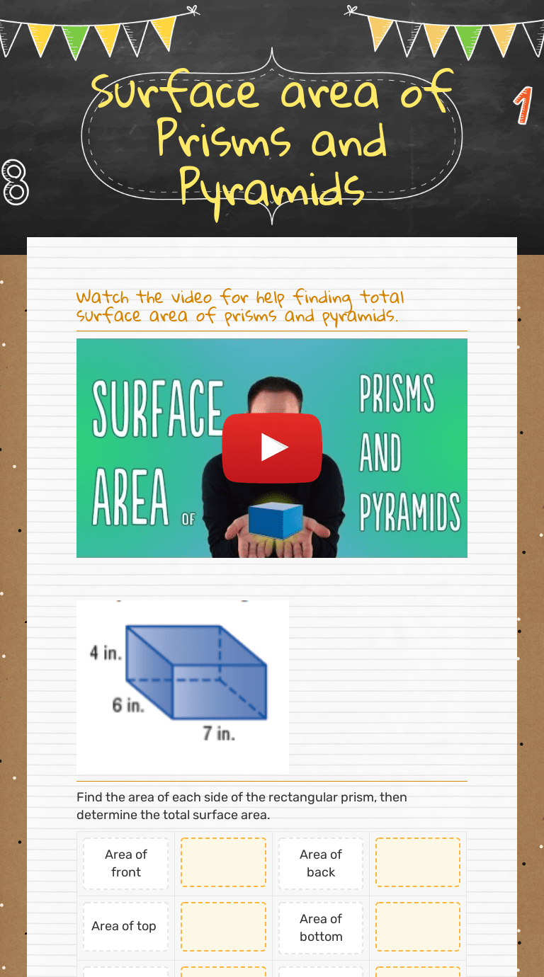 Surface area of prisms and pyramids