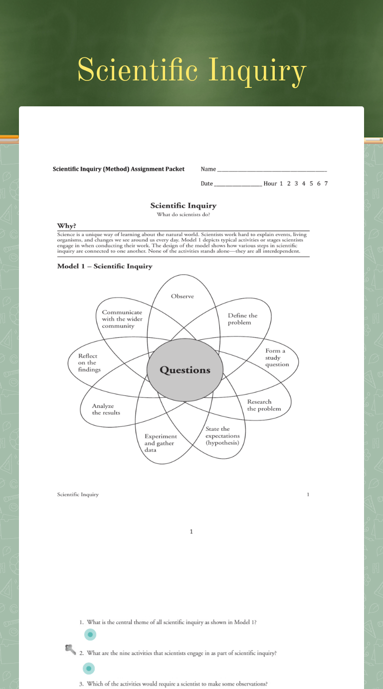 Pdf | this research aimed for developing inquiry worksheet to facilitate the. Scientific Inquiry Interactive Worksheet By Andrew Meyers Wizer Me