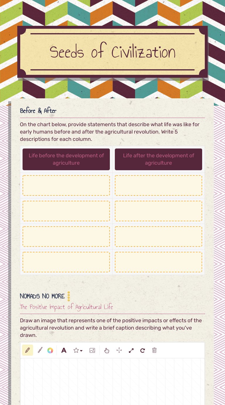 Find agricultural revolution lesson plans and teaching resources. Seeds Of Civilization Interactive Worksheet By Eboni Hogan Wizer Me
