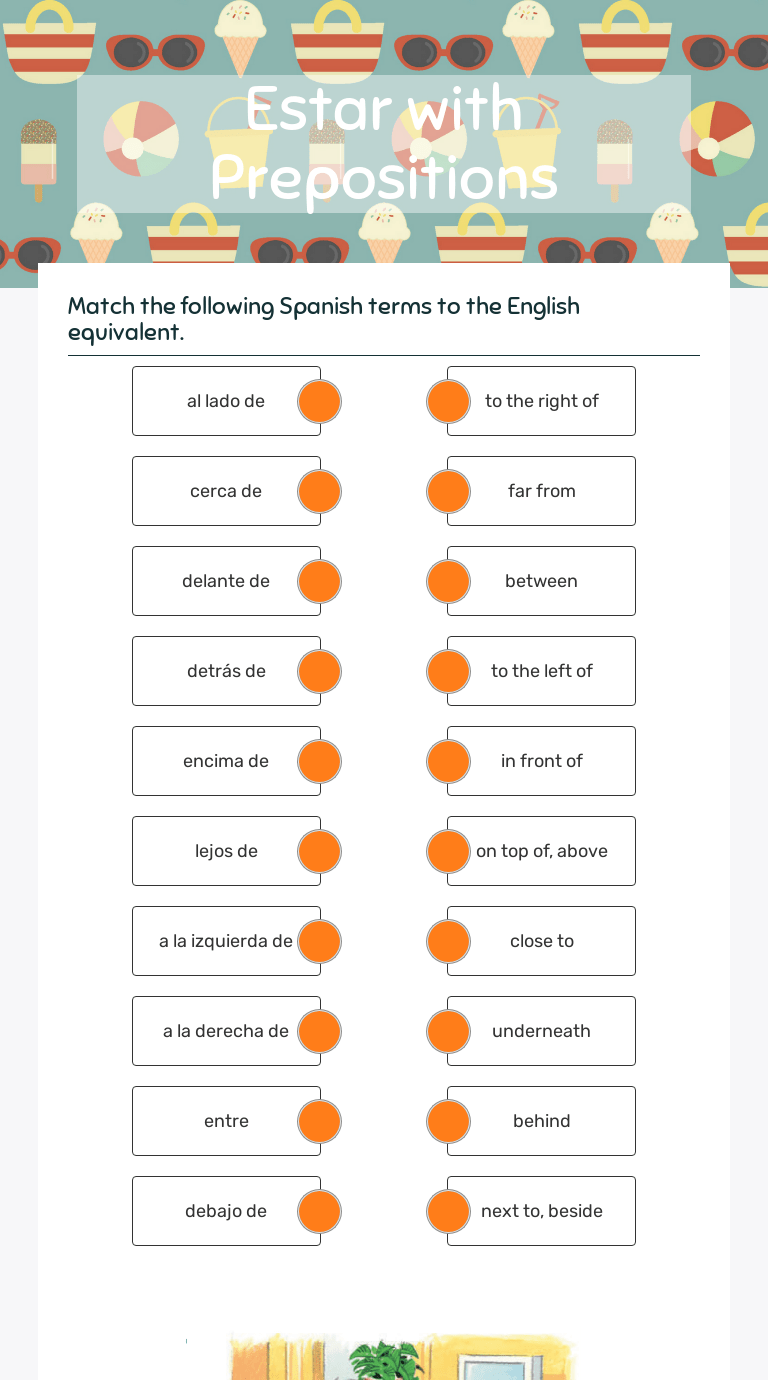 Object 1 + estar + . Estar With Prepositions Interactive Worksheet By Marine Herodet Wizer Me