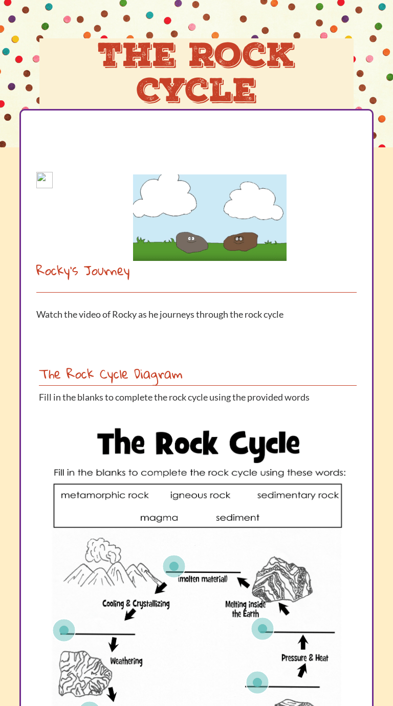 Rock cycle worksheet answers