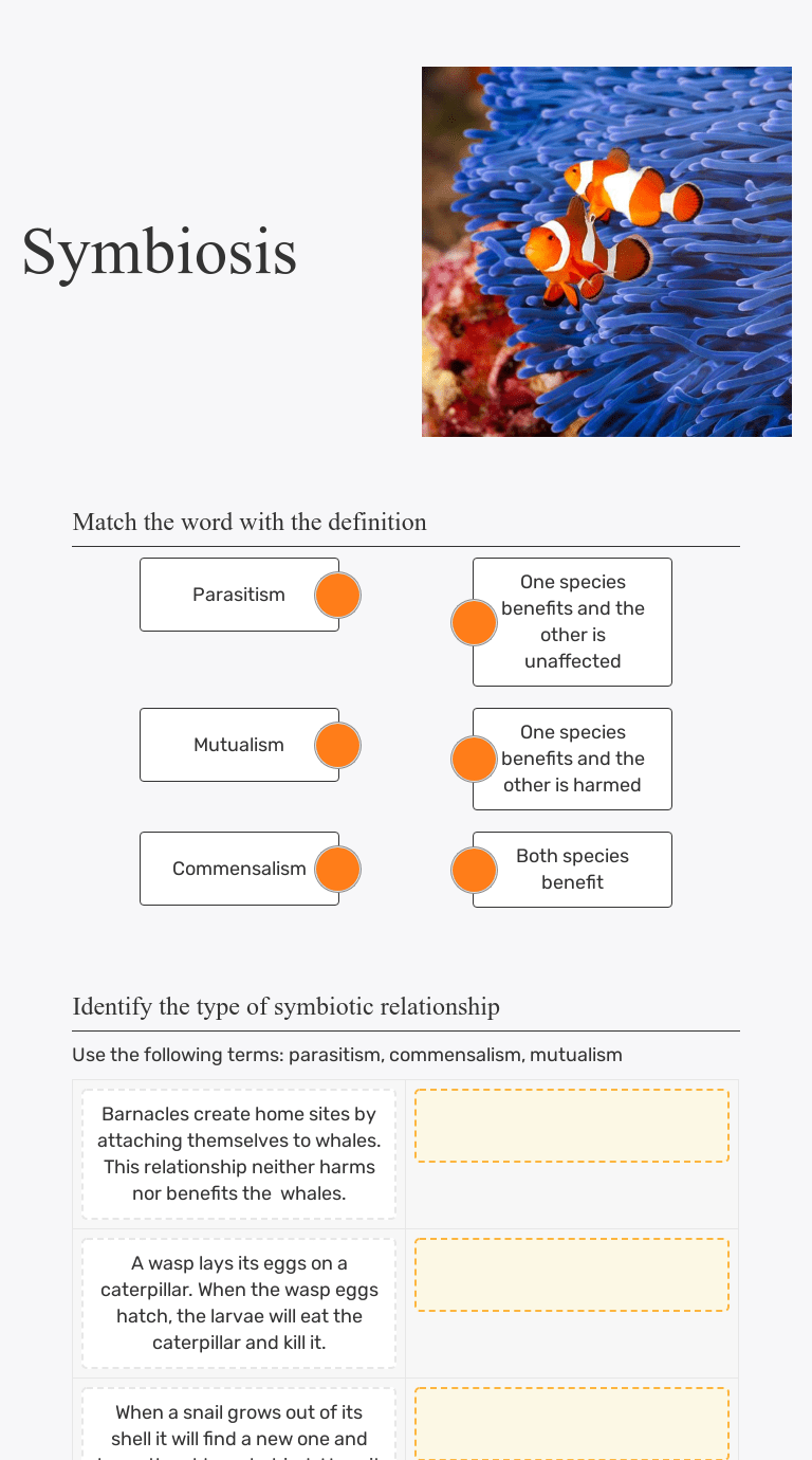 Pain management clinics, 77043 late appointments. Symbiosis Interactive Worksheet By Kelly Dillman Wizer Me