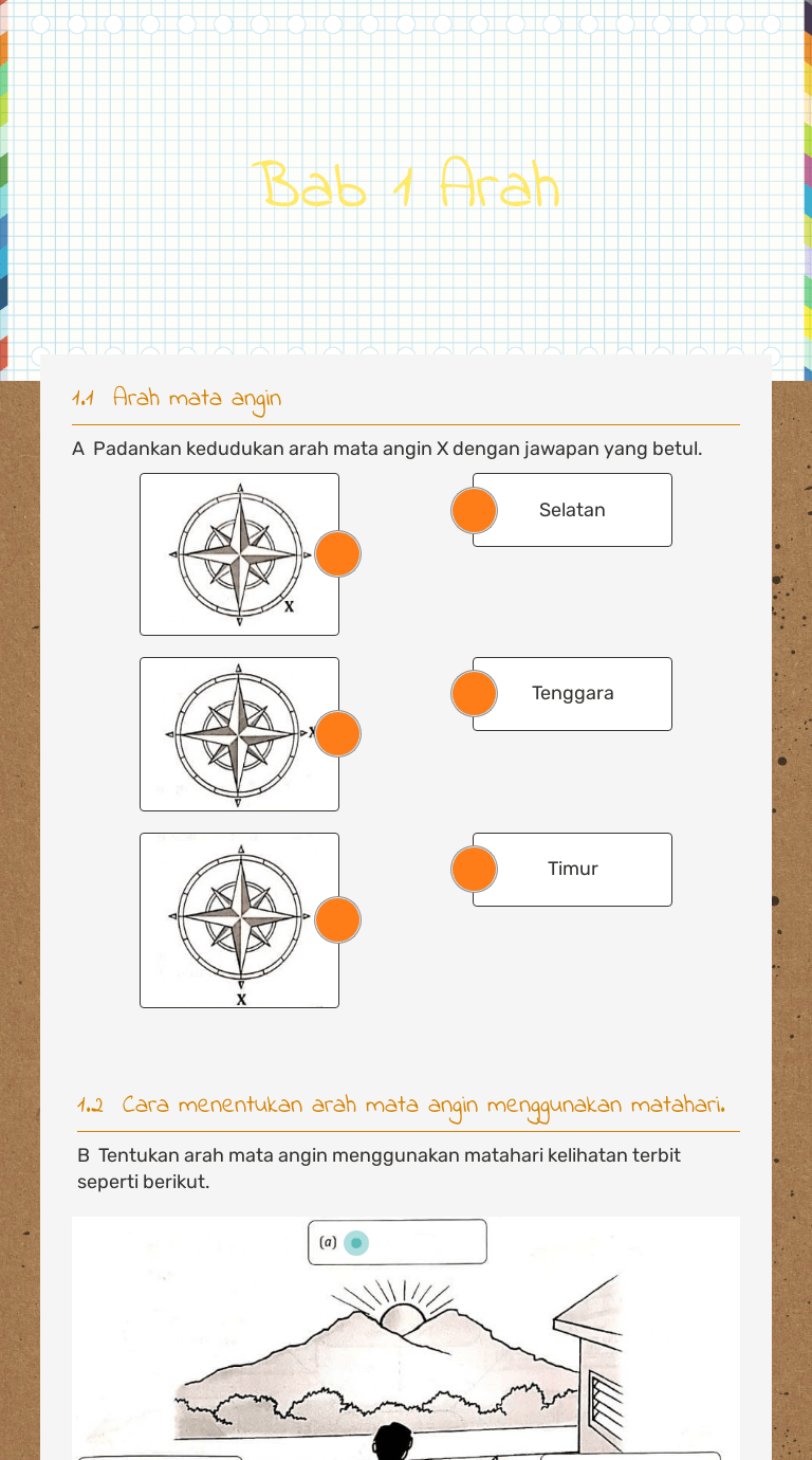 Berikut ini cara membaca arah mata angin menggunakan kompas dengan tepat. Bab 1 Arah Interactive Worksheet By G Lin Wizer Me