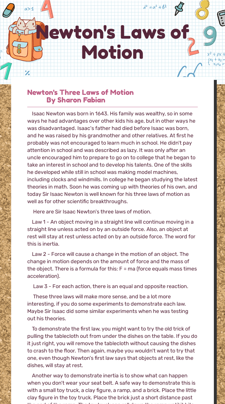 Contact us today for a free case review. Newton S Laws Of Motion Interactive Worksheet By Ginger Griffin Wizer Me