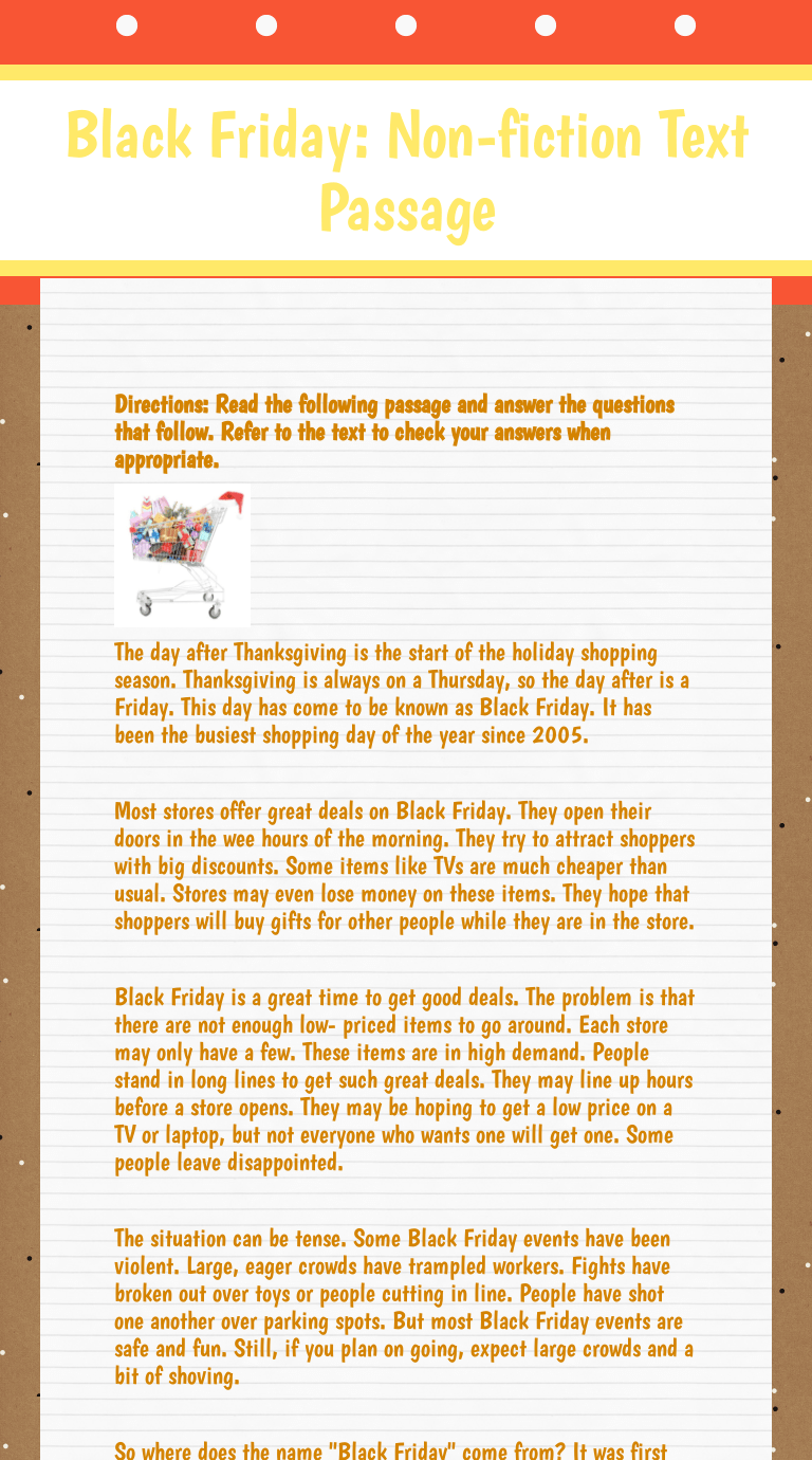 In one friday morning by langston hughes, nancy lee is rejected for an art scholarship because _____. Black Friday Non Fiction Text Passage Interactive Worksheet By Sara Seelman Wizer Me