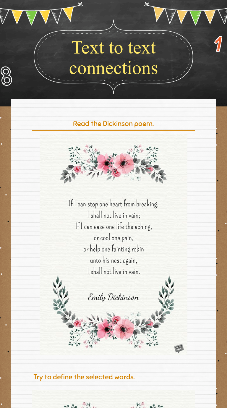 Text may refer to any of the following: Text To Text Connections Interactive Worksheet By Erika Kane Wizer Me