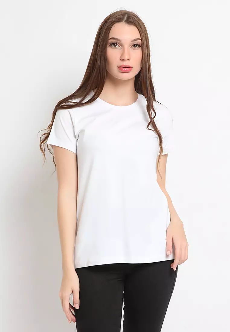 White Basic Tee Comfortable Loose Fit Empress - Ocean Textures - Artistic Retina Collection