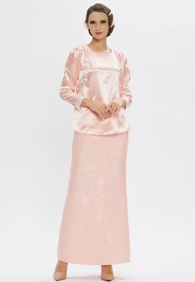 Buy Loveaisyah Pink Faux Pearl Diamond Beaded Top Satin Wrap Skirt - Download Gorgeous Mountain Picture | 4K