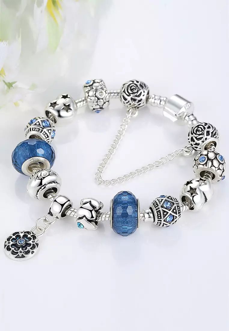 Pandora Inspired Full Set Beaded Charm Bracelet - Best Geometric Patterns in Desktop