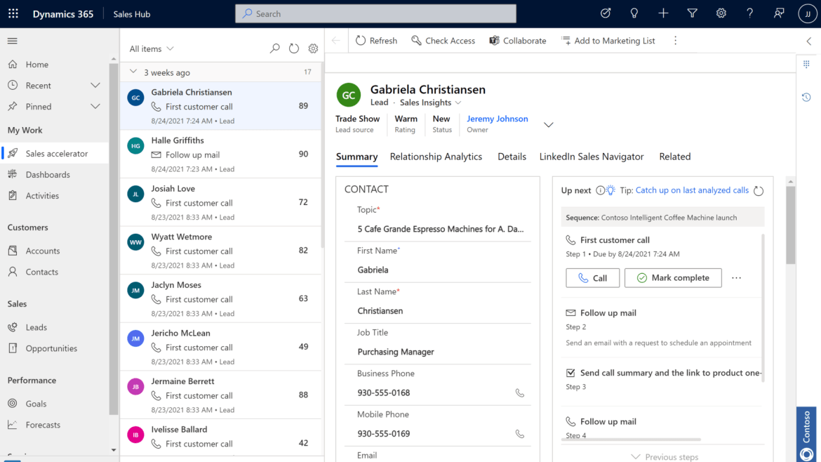 Microsoft Dynamics 365 Sales
