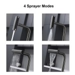 Gunmetal Nano Kitchen Sink Set with Waterfall LED Mixer Tap