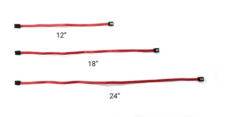 SATA III Red Flat Cable with Locking Latch Connector