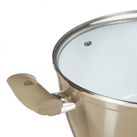 Faitout en Fonte d&rsquo;Aluminium &amp; Couvercle 28cm &ldquo;Nature&rdquo; Beige au meilleur  prix | E.Leclerc