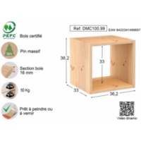 Cube de rangement en pin massif Dinamic Simple au meilleur prix | E.Leclerc