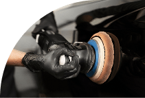 Ceramic coating on luxury sedan at E1 AutoSpa Houston