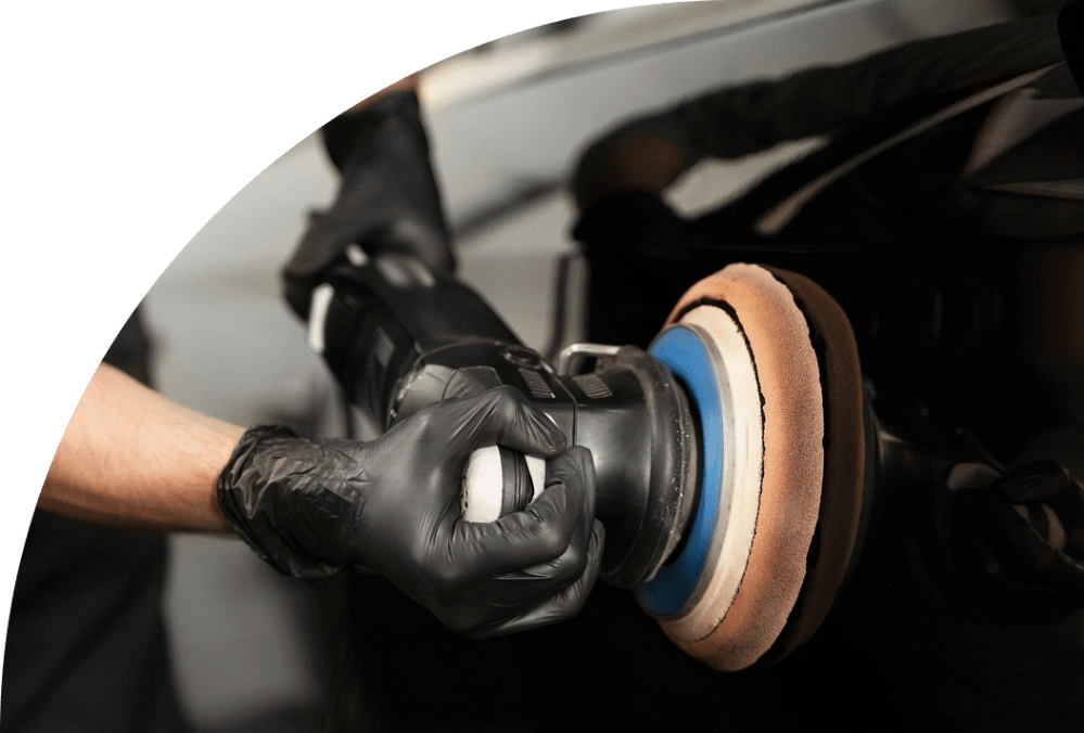 Ceramic coating on pickup truck at E1 AutoSpa Houston