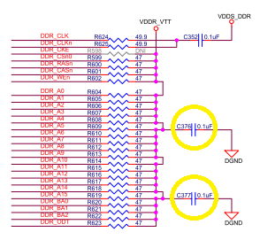 Resolved Am335x Ddr3 Vtt Termination With Bypass Capacitors