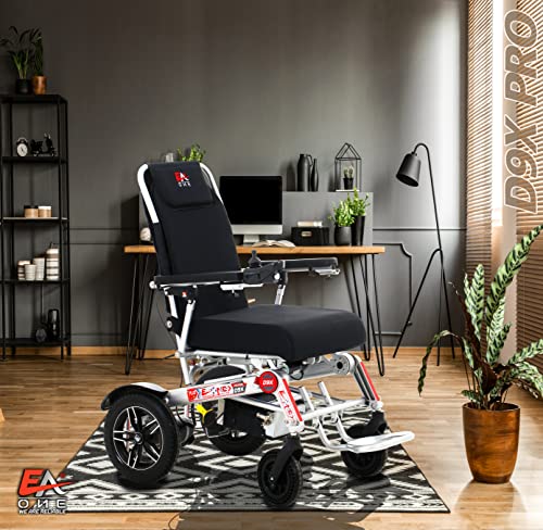 6 COLORS,  EAONE D9X PRO, ONE CLICK AUTOMATIC FOLDING LIGHTWEIGHT MOTORIZED ELECTRIC WHEELCHAIR, 500W MOTORS, HEAVY-DUTY, PORTABLE ELECTRIC WHEELCHAIR,  (21.5” SEAT WIDTH) (Silver)