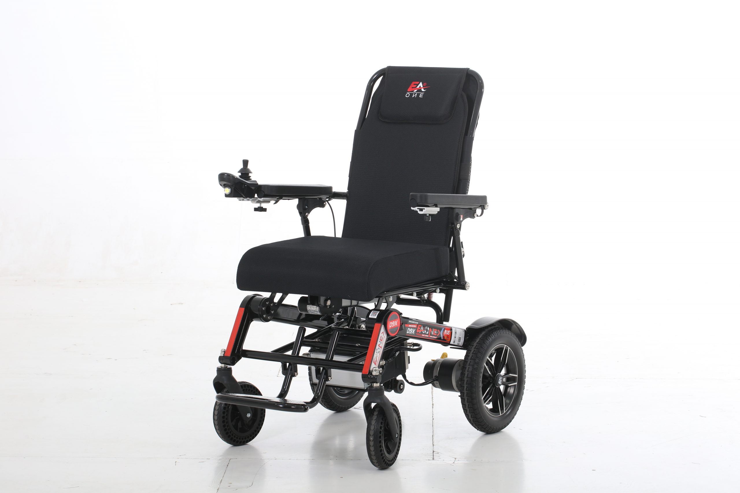 6 COLORS, EAONE D9X PRO, ONE CLICK AUTOMATIC FOLDING LIGHTWEIGHT MOTORIZED ELECTRIC WHEELCHAIR, 500W MOTORS, HEAVY-DUTY, PORTABLE ELECTRIC WHEELCHAIR (21.5” SEAT WIDTH) ( Black)